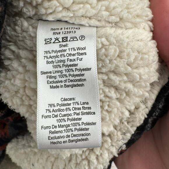 Jachs New York Southwest Aztec Sherpa Lined Shacket Jacket Mens M Black Blue - Picture 9 of 14